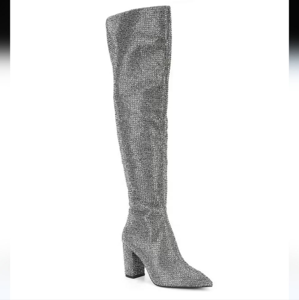 Gianni Bini Silver Over the Knee Boots